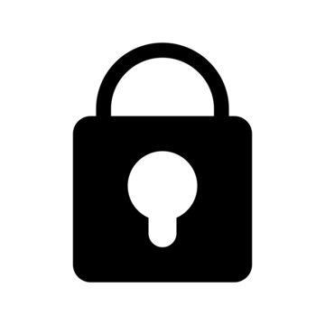 Security icon. Padlock silhouette. Vector.