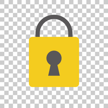 Separated security icons on a transparent background. Padlock vector.