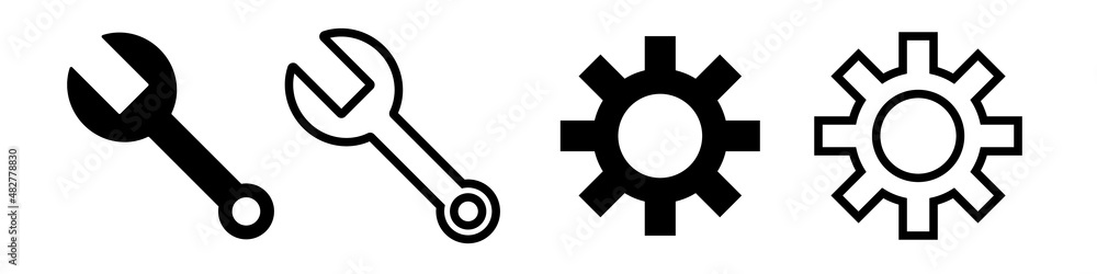 Poster a set of wrench and gear icon. setting and system. vector.