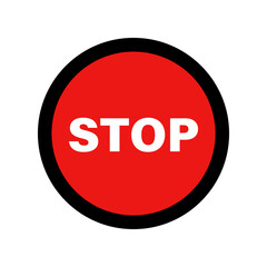 Round stop mark icon. Vector.