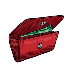 wallet vector illustration on white background