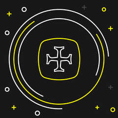 Line Crusade icon isolated on black background. Colorful outline concept. Vector