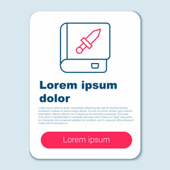 Line Book about weapon icon isolated on grey background. Small firearm. Weapon catalog. Colorful outline concept. Vector