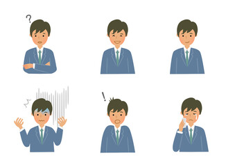 人物(社員)の顔の表情・感情