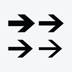 Arrow set isolated flat design vector illustration.