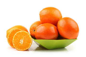 Orange fruit on the white background