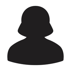 Person icon vector female user profile avatar symbol for business in a flat color glyph pictogram sign illustration