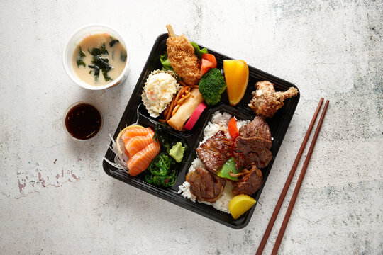 Wagyu bento with miso soup