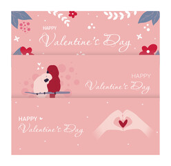 A set of cute Valentine's Day cards