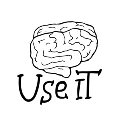 Use it brain vector illustration on white background