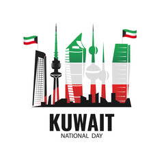 Vector Illustration on the theme National Day Kuwait. 
