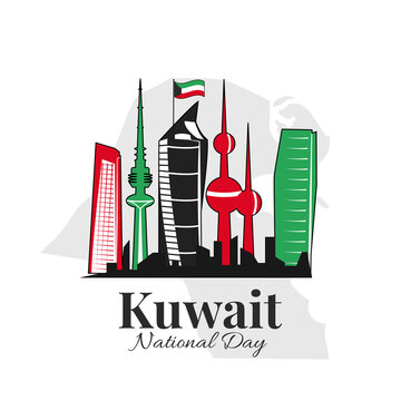 Vector Illustration of National Day Kuwait. 
