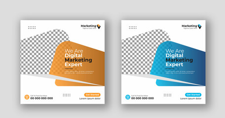 Business social media post square flyer Digital marketing banner template