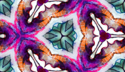 kaleidoscope,watercolor colorful seamless pattern for textiles and design ,pixel art