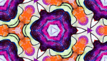 kaleidoscope,watercolor colorful seamless pattern for textiles and design ,pixel art
