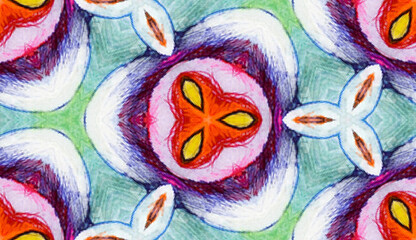 kaleidoscope,watercolor colorful seamless pattern for textiles and design ,pixel art