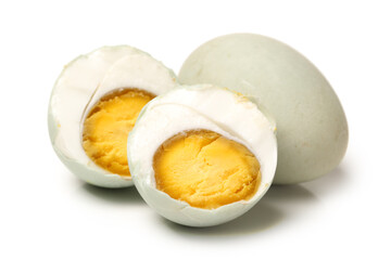 Fototapeta na wymiar salted duck eggs on white background.