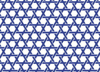 David star pattern. Blue geometric star pattern. vector jewish pattern. 