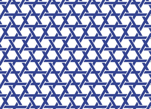 David star pattern. Blue geometric star pattern. vector jewish pattern. 