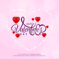 Plakat Lovely Happy Valentines day celebration beautiful background