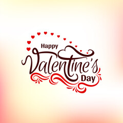 Happy Valentines day beautiful text design stylish background
