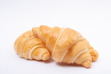 Croissant on a white background.French traditional bread.