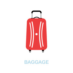 Baggage flat icon. Colored element sign from airport collection. Flat Baggage icon sign for web design, infographics and more.