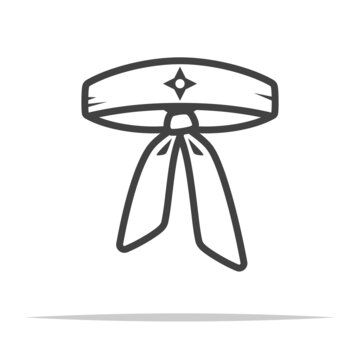 Ninja Headband Outline Icon Transparent Vector Isolated