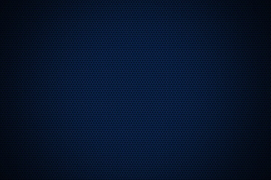Very small honeycomb Grid tile random background or Hexagonal cell texture. in color Blue with dark or black gradient. Tecnology concept. with 4k resolution.