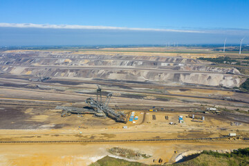Garzweiler opencast mine, Jackerath. Drone photography, Garzweiler opencast mine for the extraction...