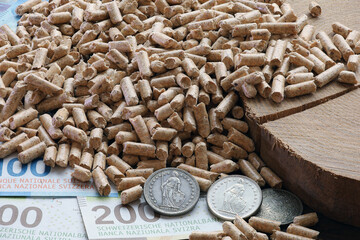 Holzpellets mit Schweizer Franken