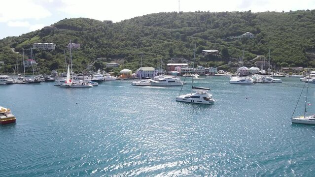 Soper's Hole marina in the British Virgin Islands, one of the first areas you see when entering the islands
