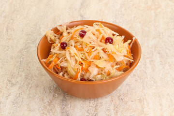 Fermented cabbage - sauerkraut in the bowl