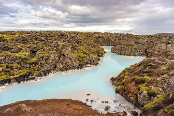 Geothermal power station at Blue lagoon Iceland
