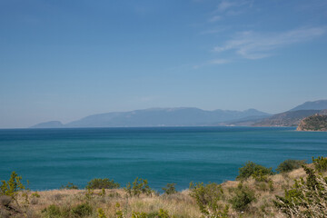 Fototapeta na wymiar Beautiful summer landscape on the Black Sea, Crimea