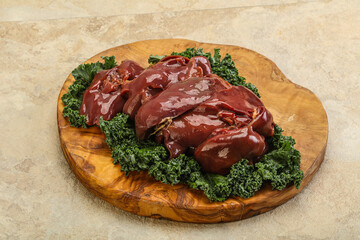 Raw chicken liver for cooking