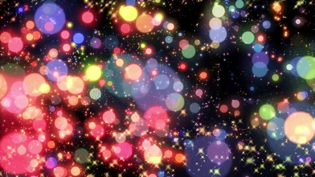 パーティクル背景　吸い込まれる無数のカラフルな粒子