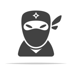 Ninja icon transparent vector isolated