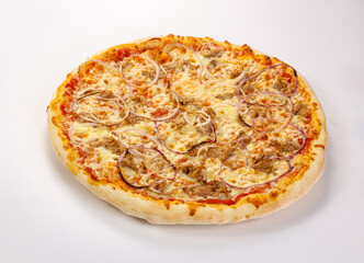Pizza with meat and onion