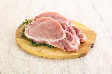 Raw pork loin for coocking