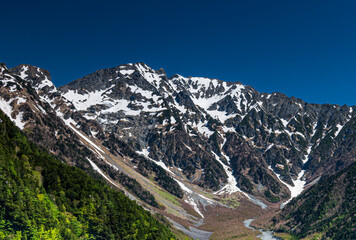残雪の穂高岳