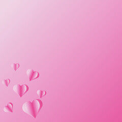 pink background with hearts papercut