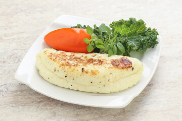 Roasted traditional cheese haloumi