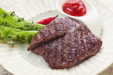 Grilled machete skirt beef steak