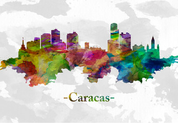 Caracas Venezuela skyline - obrazy, fototapety, plakaty