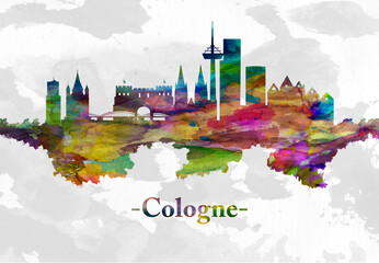 Cologne Germany skyline - obrazy, fototapety, plakaty