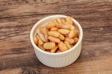 White beans kidney in the bowl