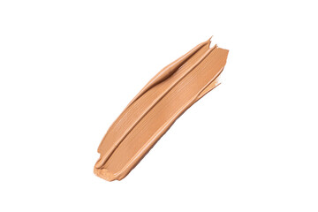 Liquid foundation smear isolated on white background. Beige liquid foundation for your design.