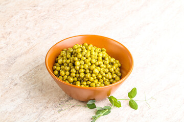 Marinated Green peas in the bowl