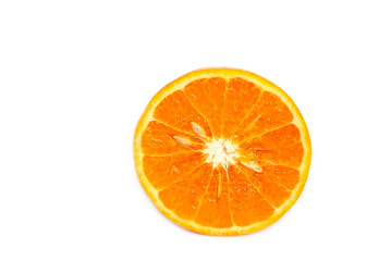 Fresh juicy orange fruit set over white background - tropical orange fruit for background use